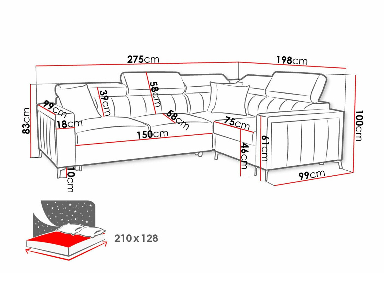 Hoekbank Sarasota 149 (Mono 235 + Botanical 36)