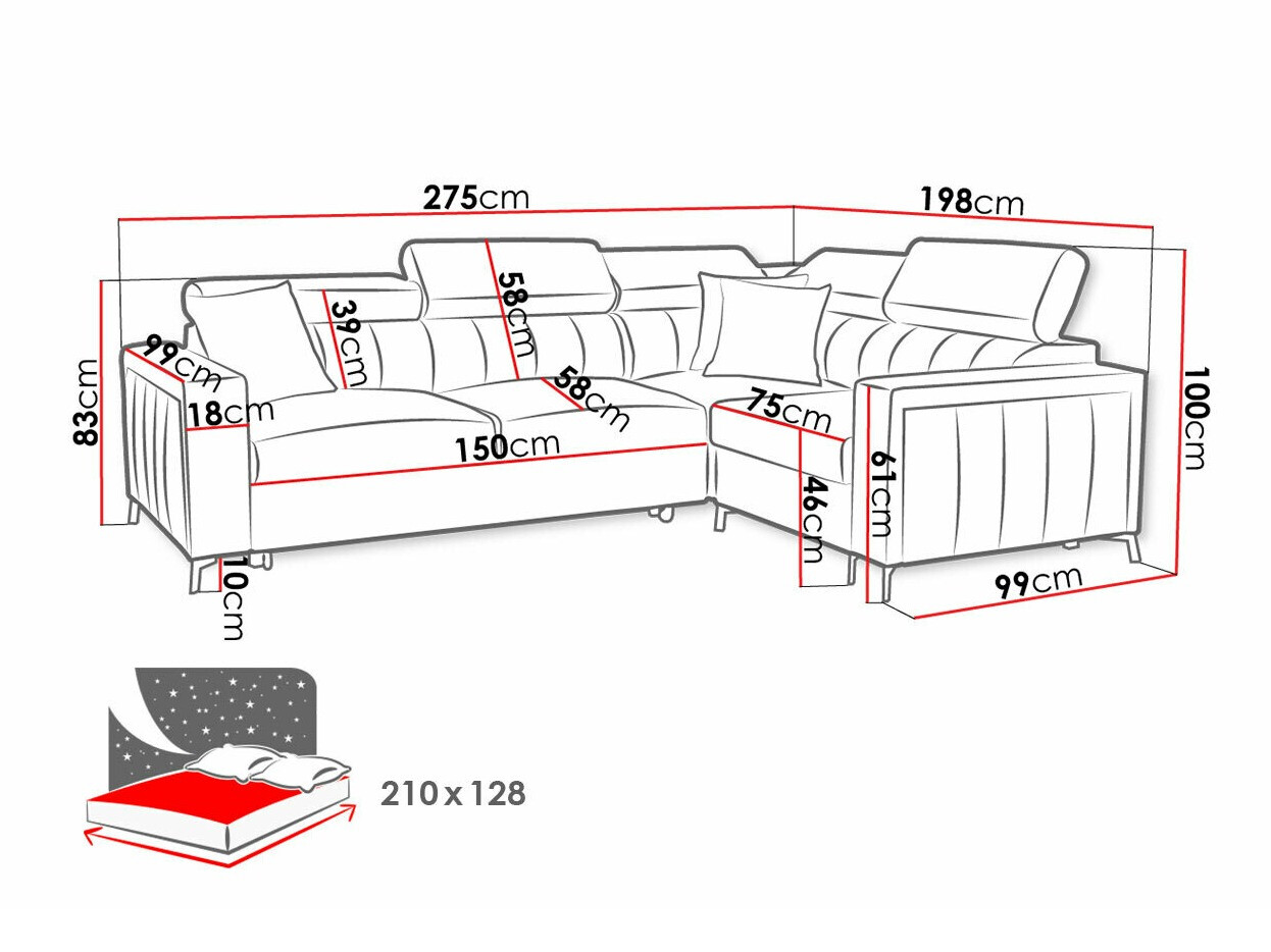 Hoekbank Sarasota 149 (Mono 244 + Botanical 36)