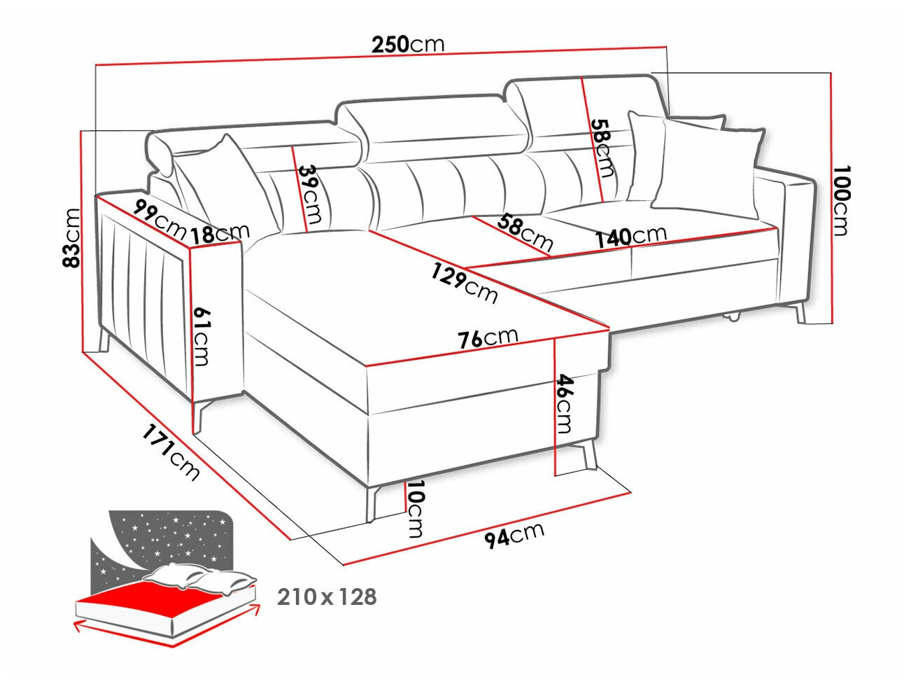 Hoekbank Sarasota 151 (Mono 244 + Botanical 36)