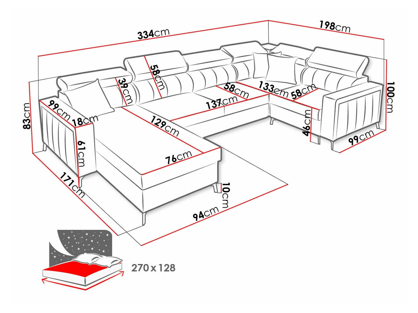 Hoekbank Sarasota 153 (Mono 242 + Botanical 36)