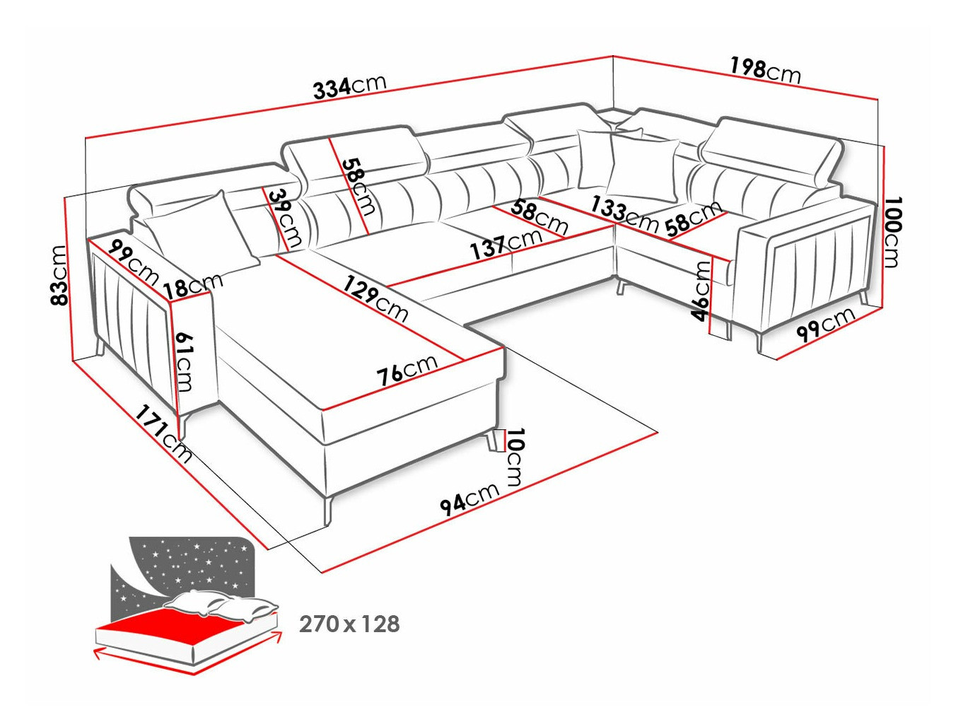 Hoekbank Sarasota 153 (Mono 244 + Botanical 36)