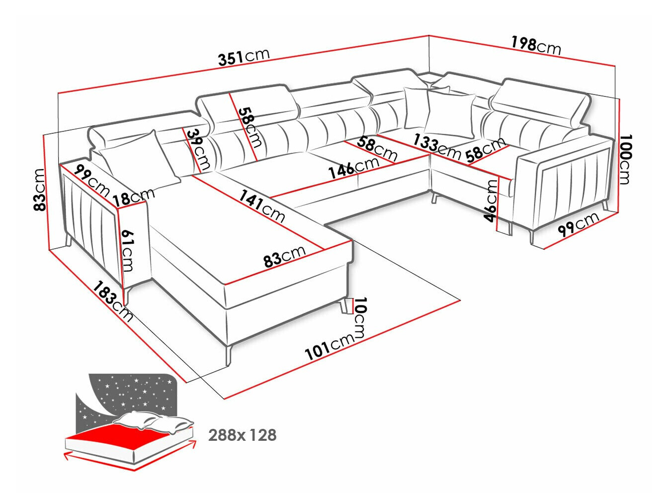 Hoekbank Sarasota 154 (Mono 235 + Botanical 36)