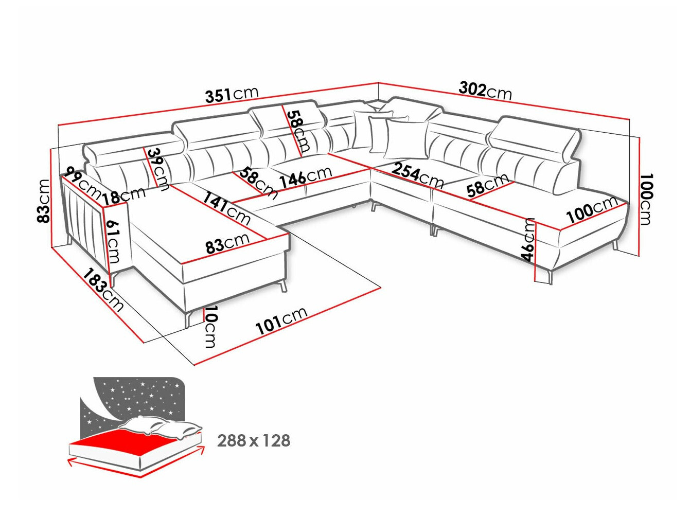 Hoekbank Sarasota 155 (Mono 235 + Botanical 36)