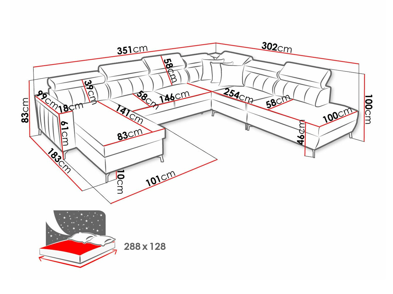 Hoekbank Sarasota 155 (Mono 235 + Botanical 36)