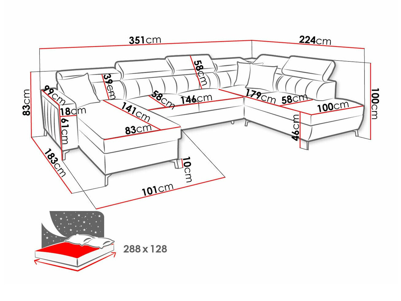 Hoekbank Sarasota 158 (Mono 242 + Botanical 36)