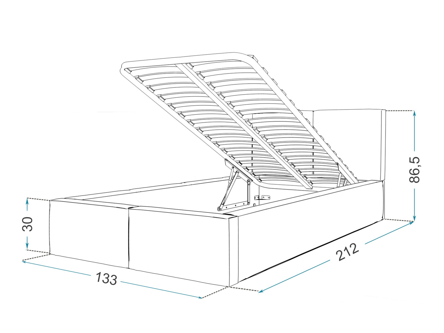 Bed Fairfield 109 (Grafiet)