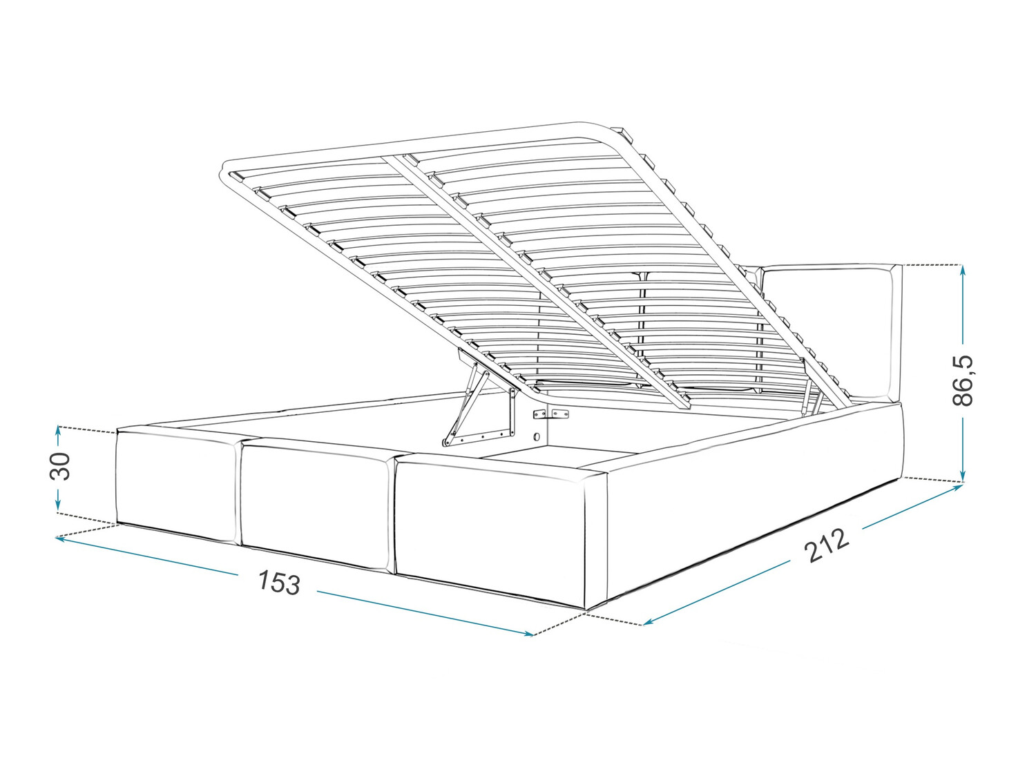 Bed Fairfield 109 (Grafiet)