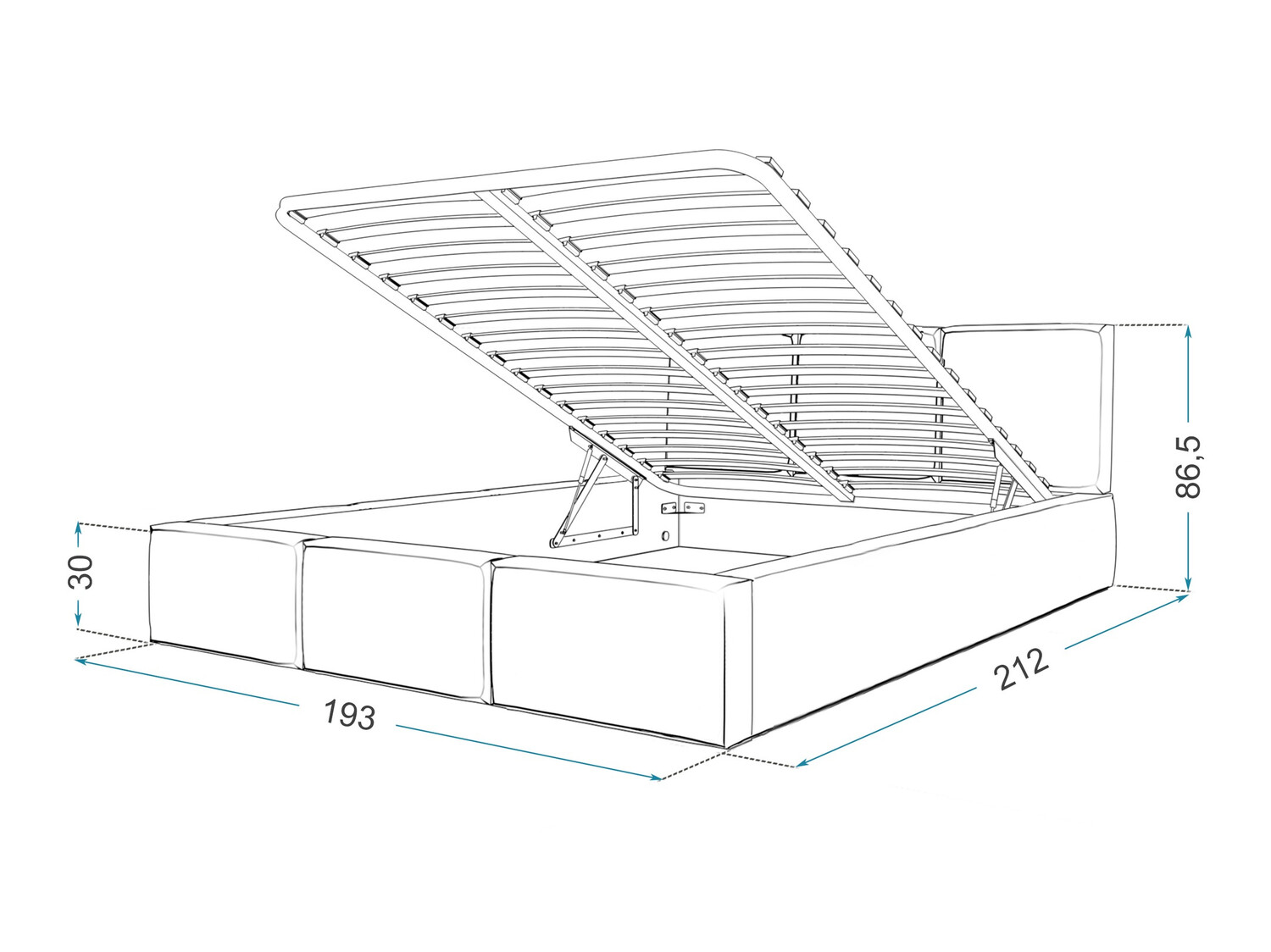 Bed Fairfield 109 (Grafiet)