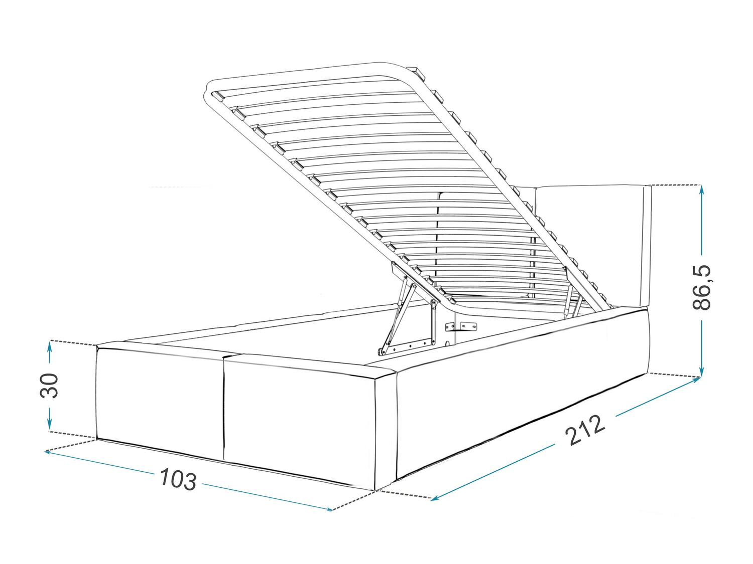 Bed Fairfield 109 (Grijs)