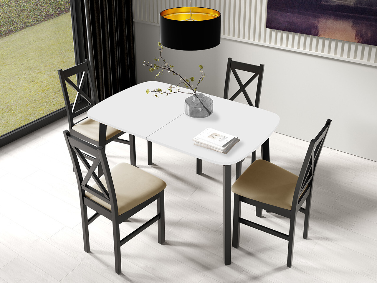 Tafel Edmond 110 (Wit + Zwart)