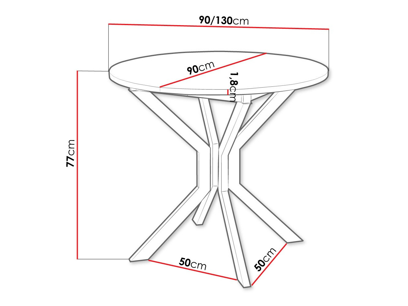 Tafel Edmond 111 (Ambachtelijke gouden eik + Zwart)