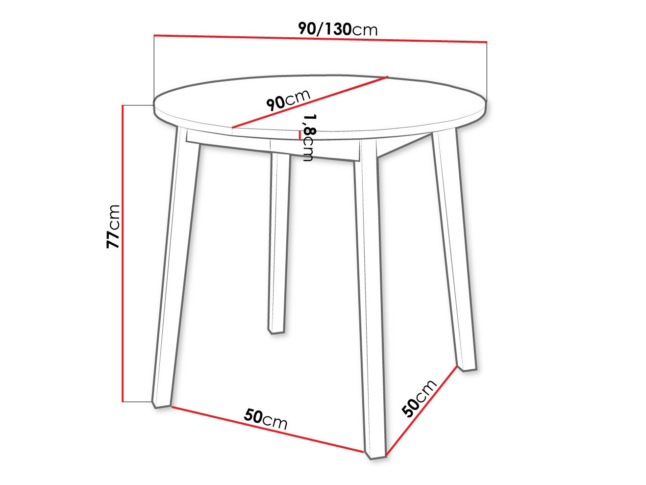 Tafel Edmond 112 (Grijs marmer + Zwart)