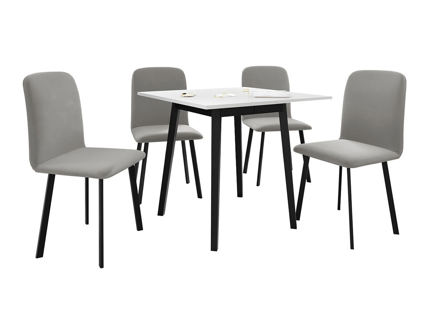 Eetkamerset Edmond 116 (Wit + Zwart)