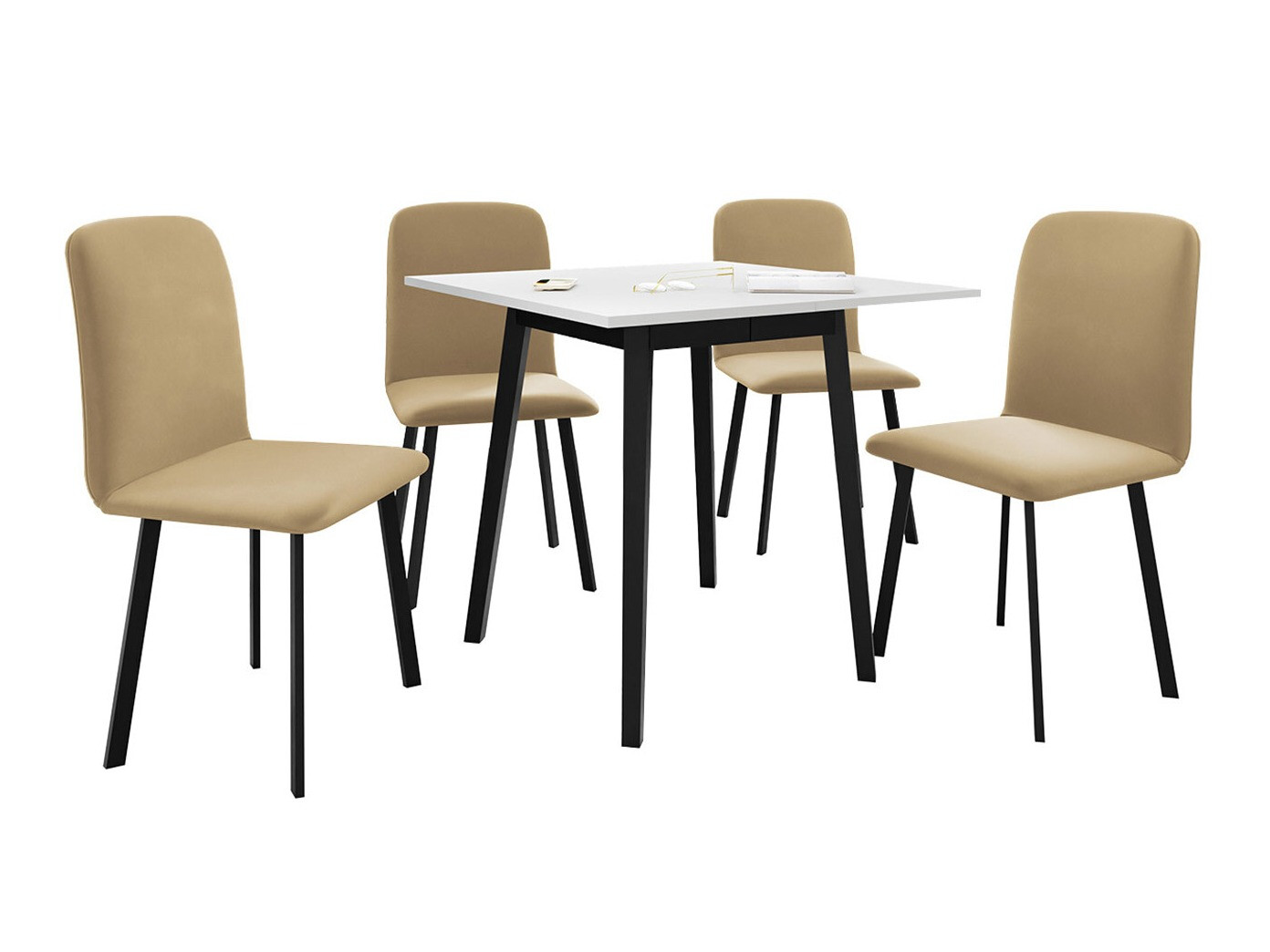 Eetkamerset Edmond 116 (Wit + Zwart)