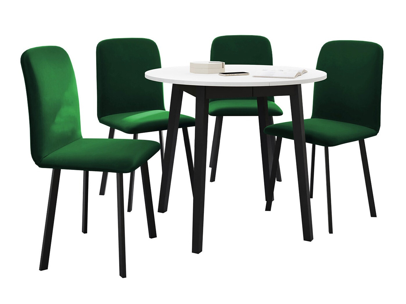 Eetkamerset Edmond 119 (Wit + Zwart)