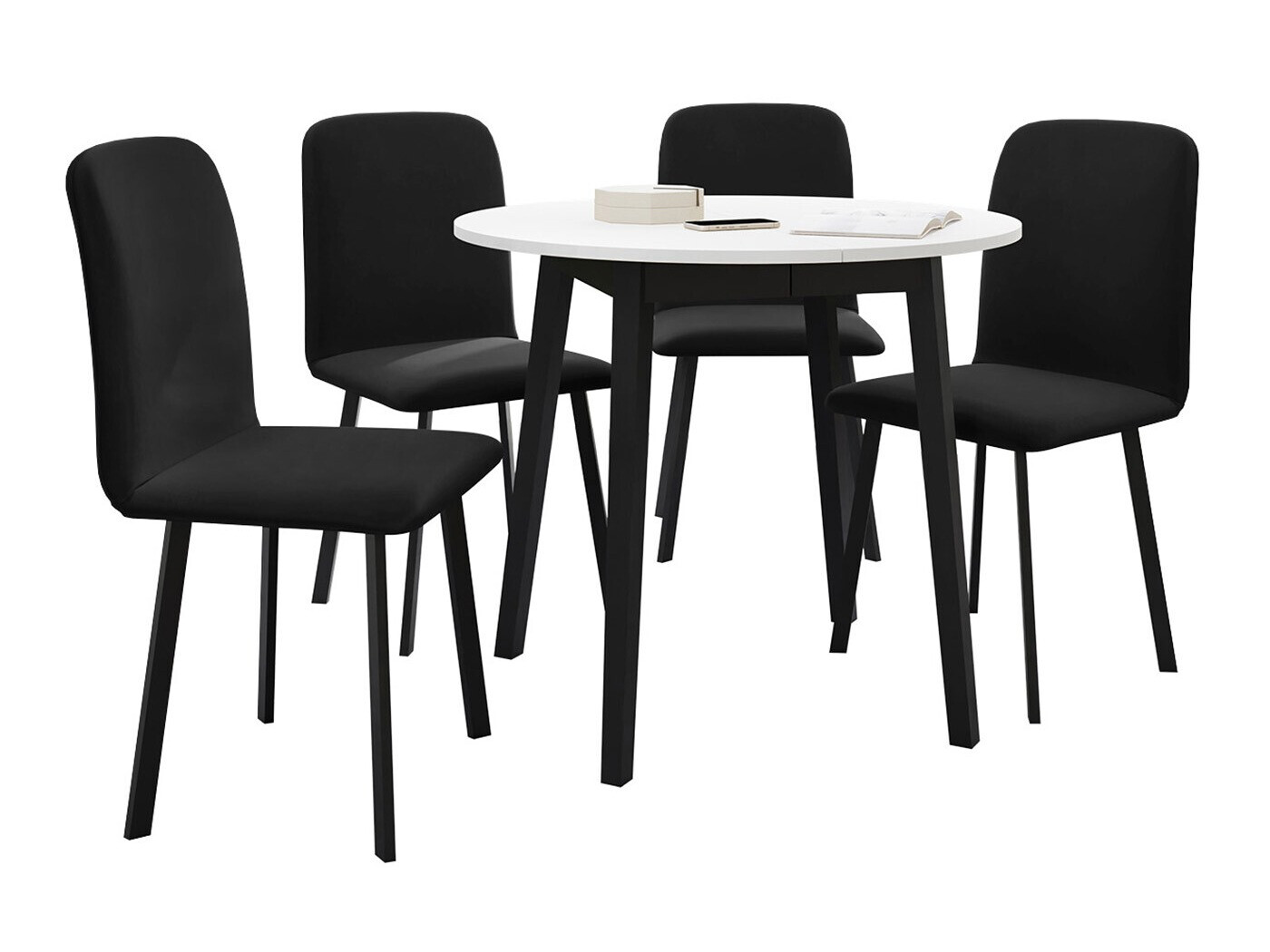 Eetkamerset Edmond 119 (Wit + Zwart)