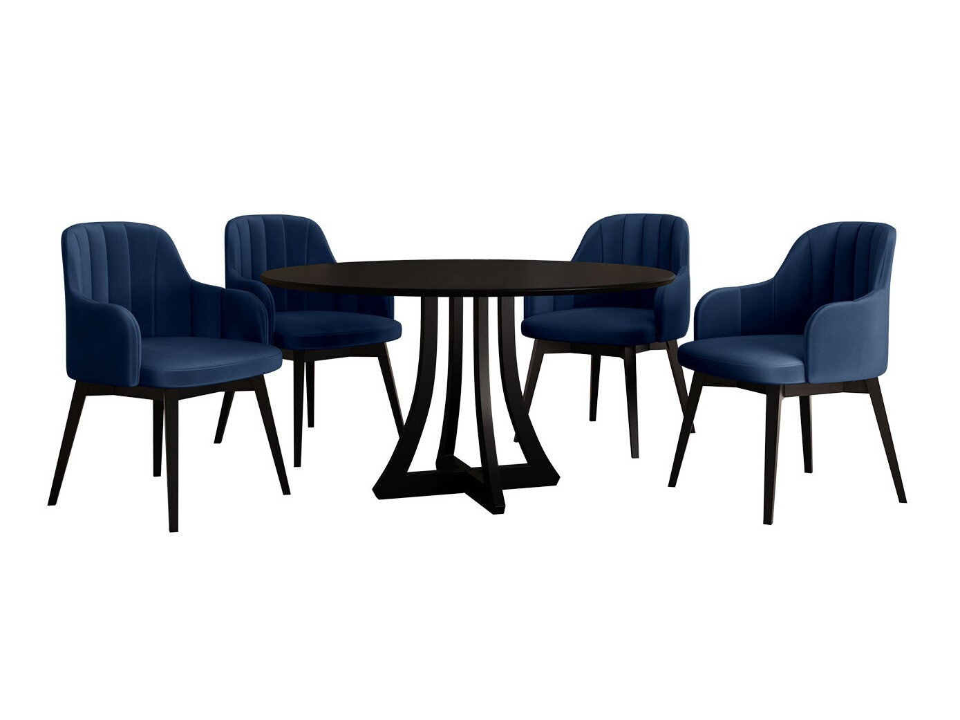 Eetkamerset Racine 128 (Zwart)