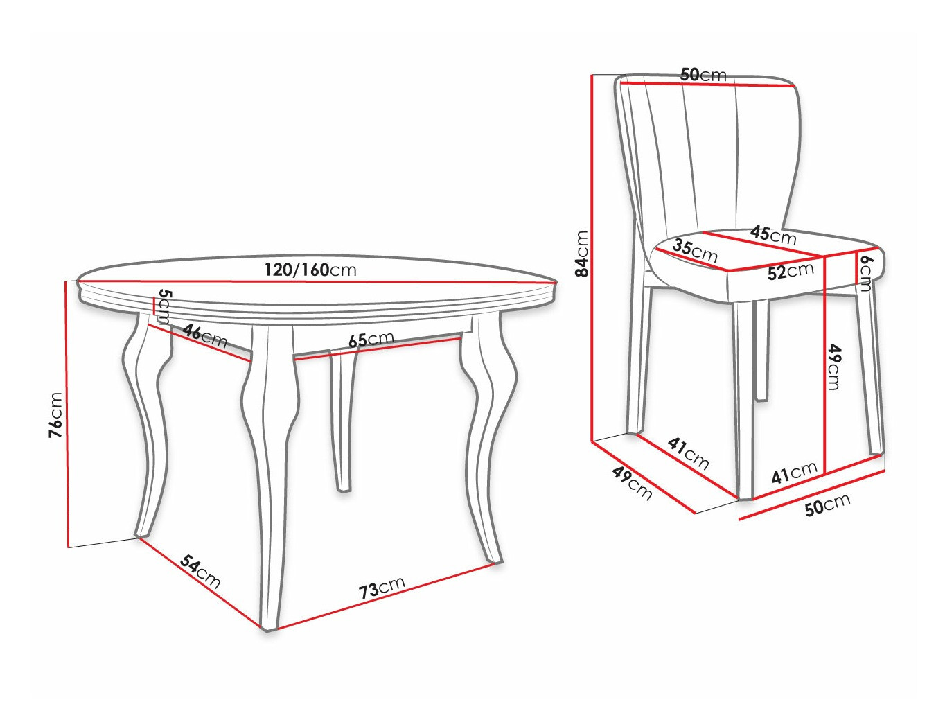 Eetkamerset Racine 140 (Magic Velvet 2216)