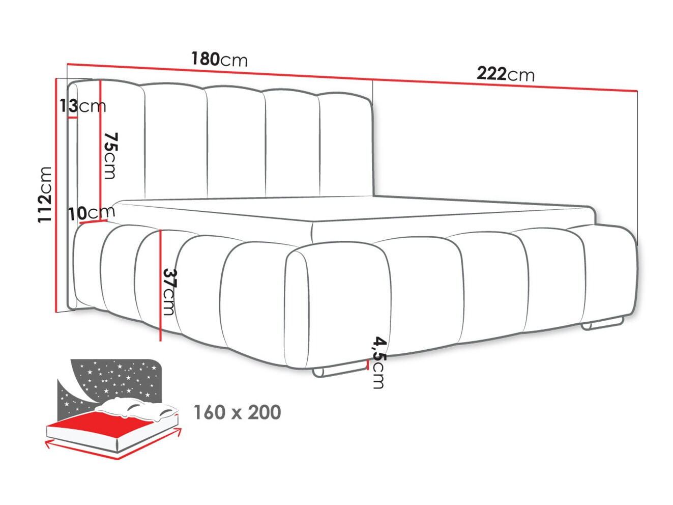 Bed TrendyNest 106 (Kronos 07)