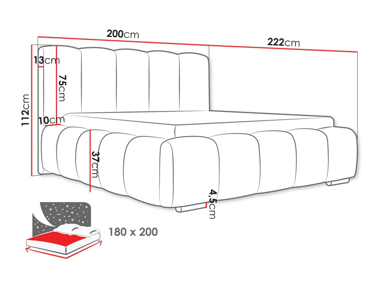 Bed TrendyNest 106 (Kronos 07)
