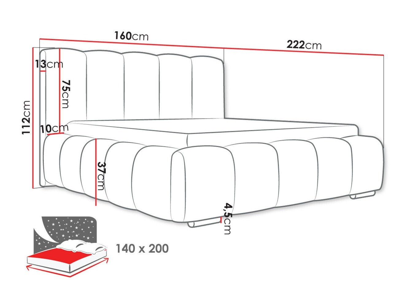 Bed TrendyNest 106 (Paros 05)