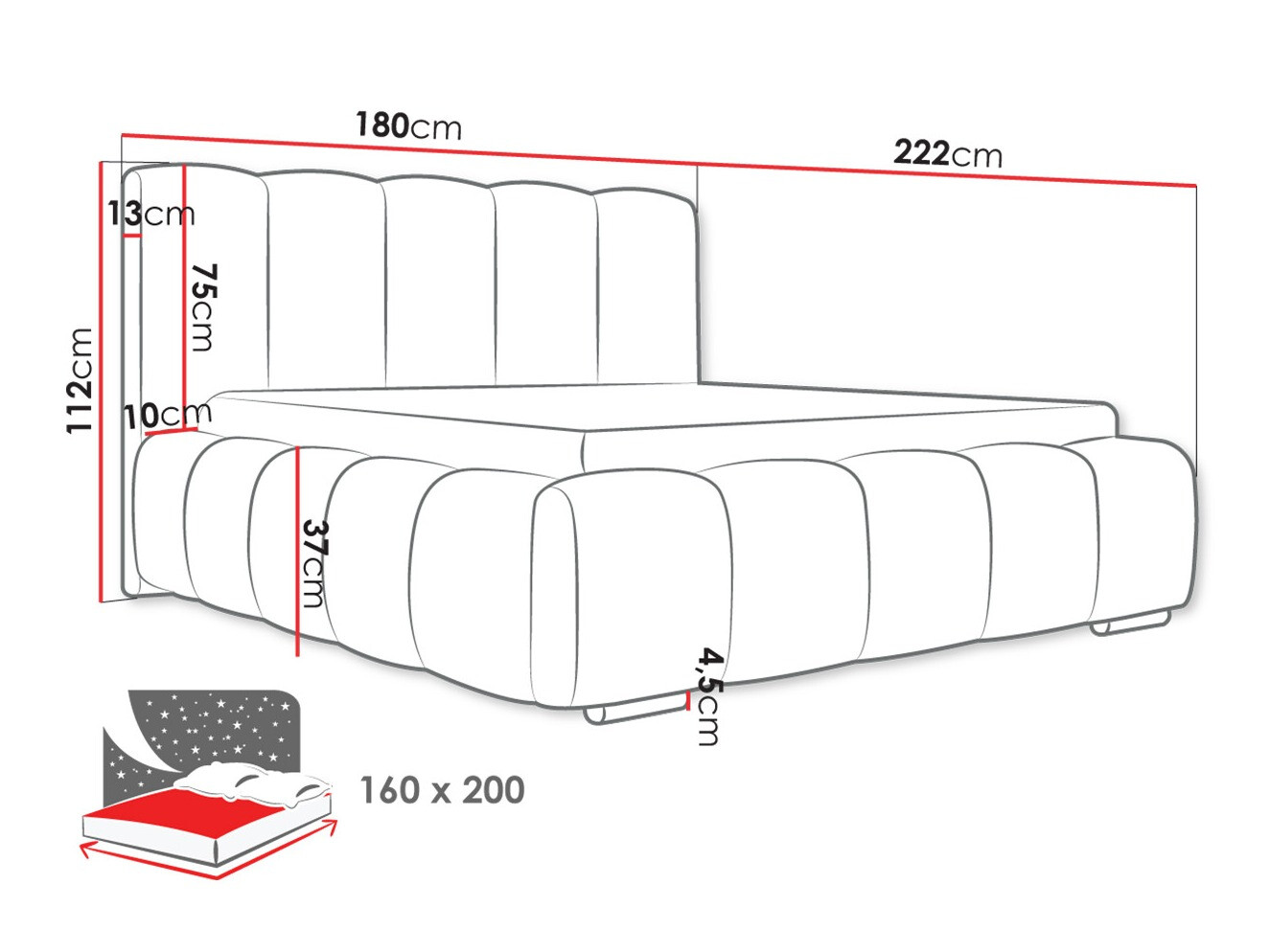 Bed TrendyNest 106 (Paros 05)