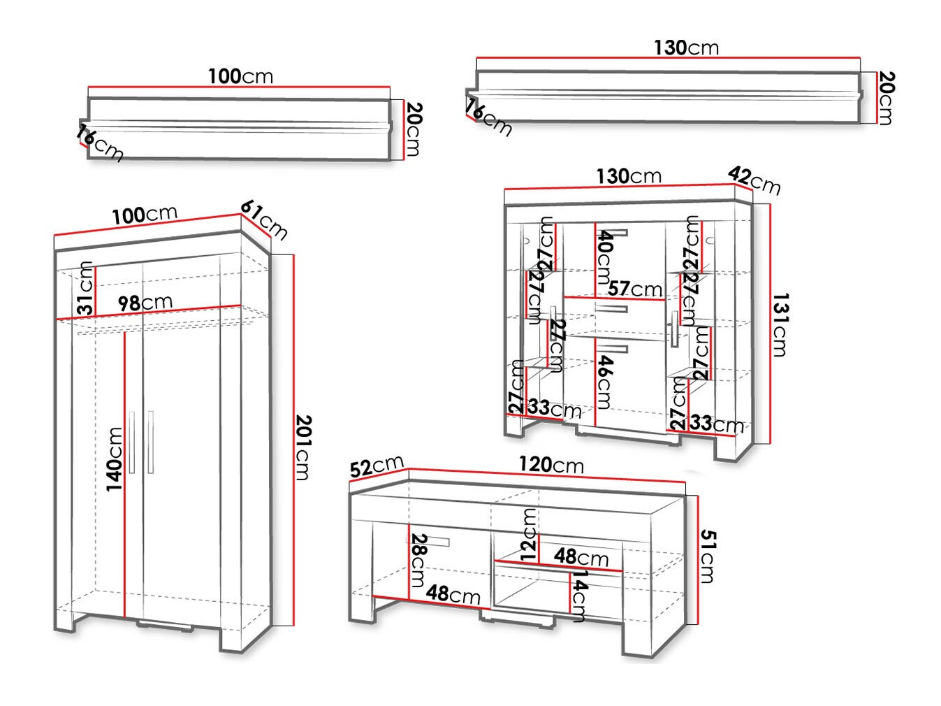 Woonkamerset Melfeli 127 (Sonoma eik)