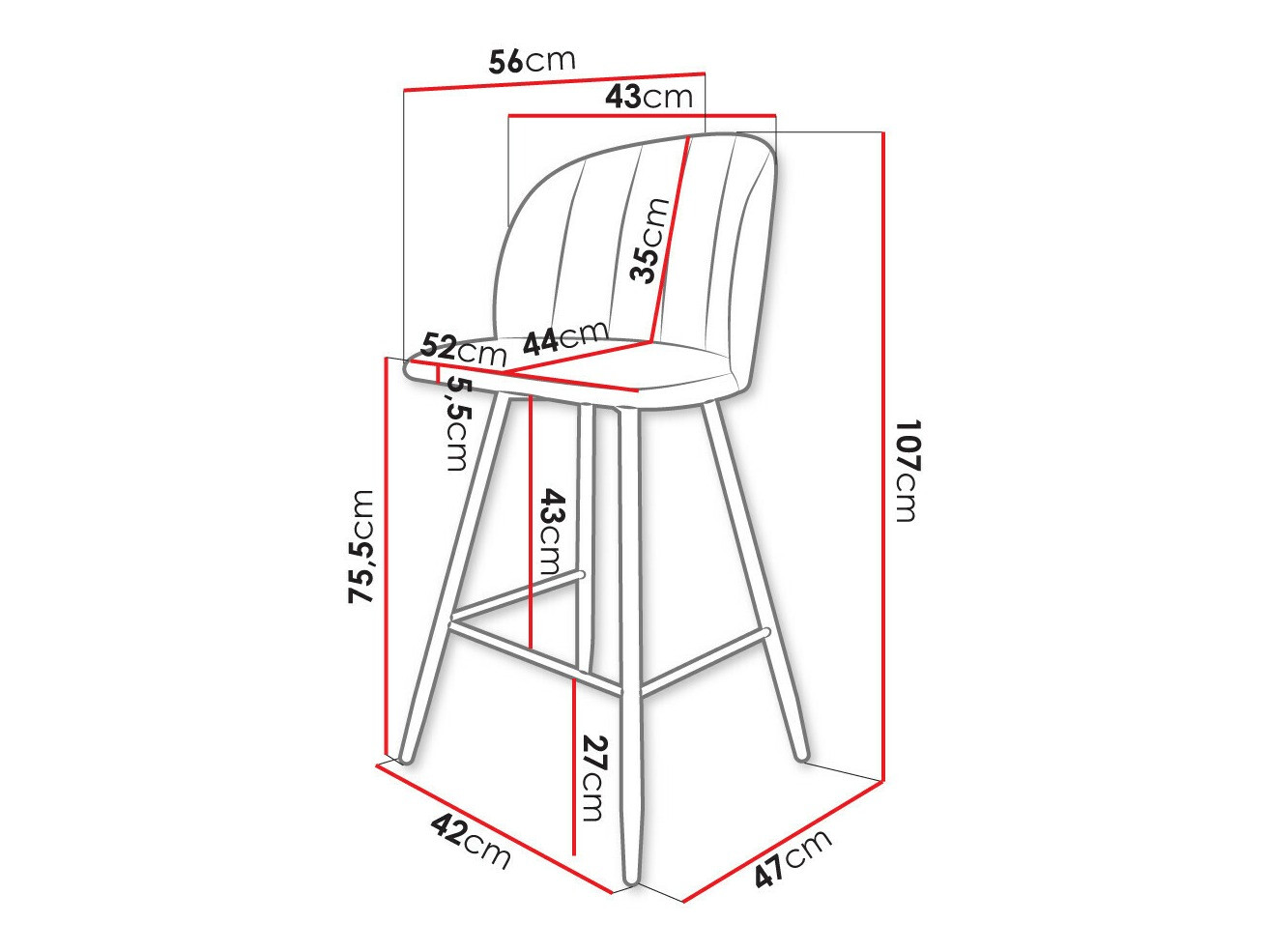 Barkruk Comfivo 104 (Magic Velvet 2216)