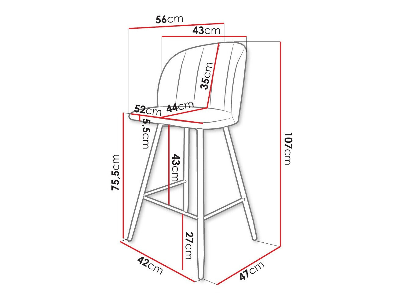 Barkruk Comfivo 104 (Magic Velvet 2217)