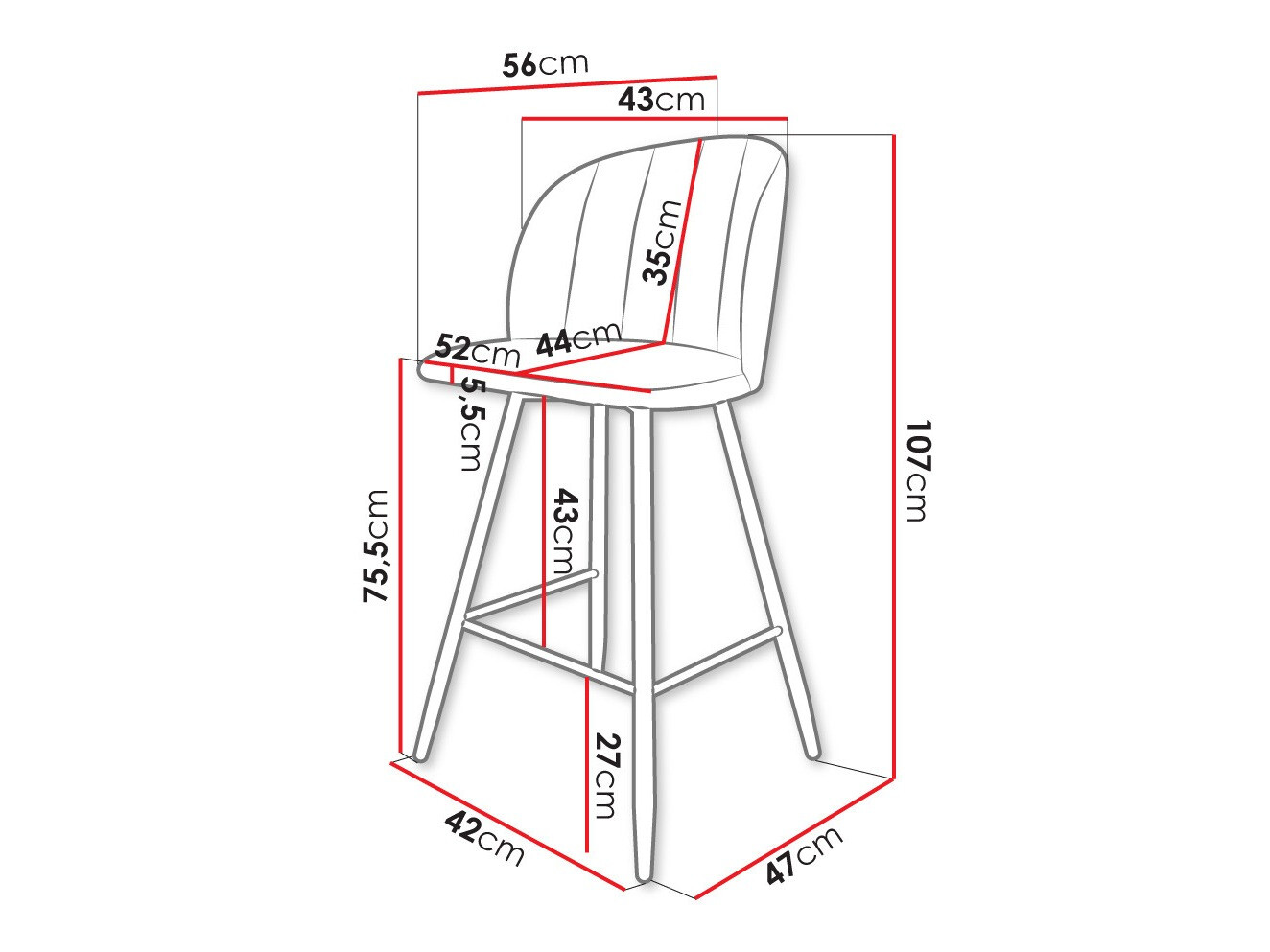Barkruk Comfivo 104 (Magic Velvet 2250)
