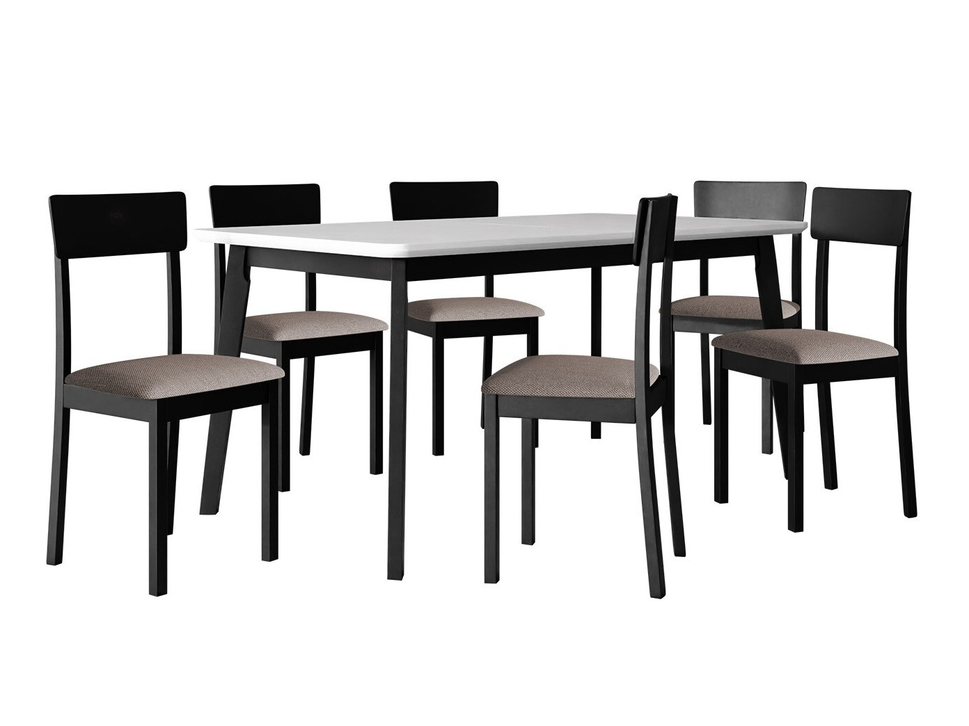 Eetkamerset Victorville 350 (Wit + Zwart)