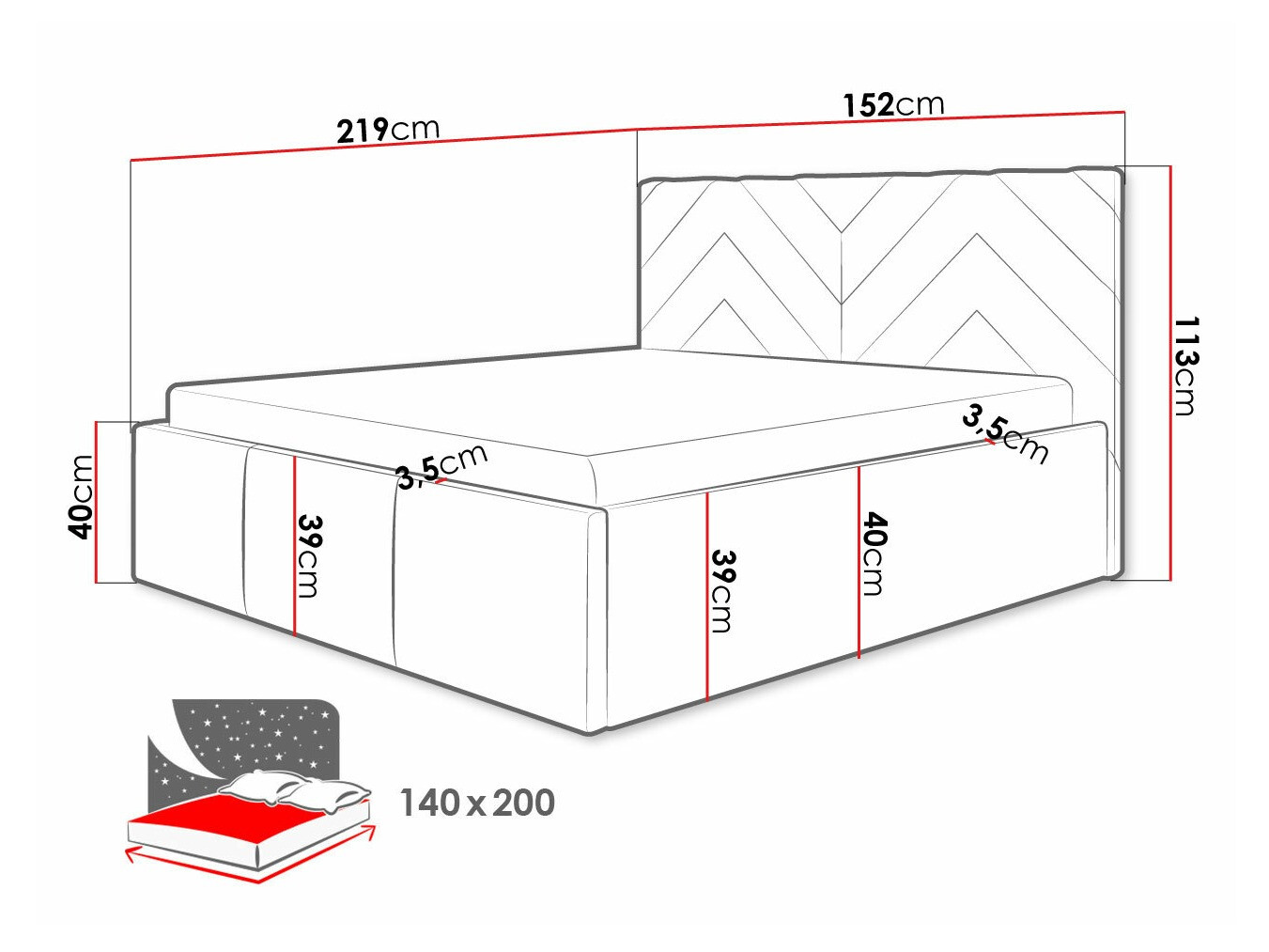 Bed ComfiDream 175 (Fresh 01)