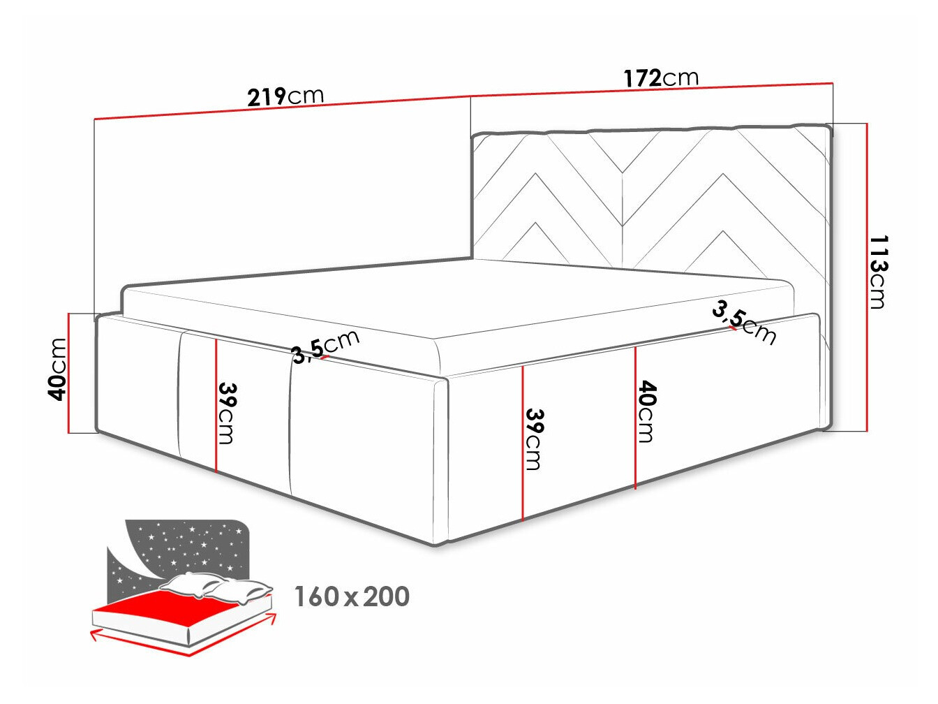 Bed ComfiDream 175 (Fresh 11)
