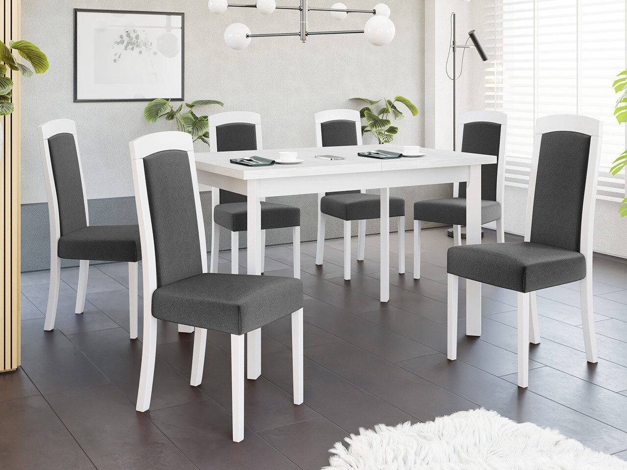 Eetkamerset Victorville 351 (Wit)
