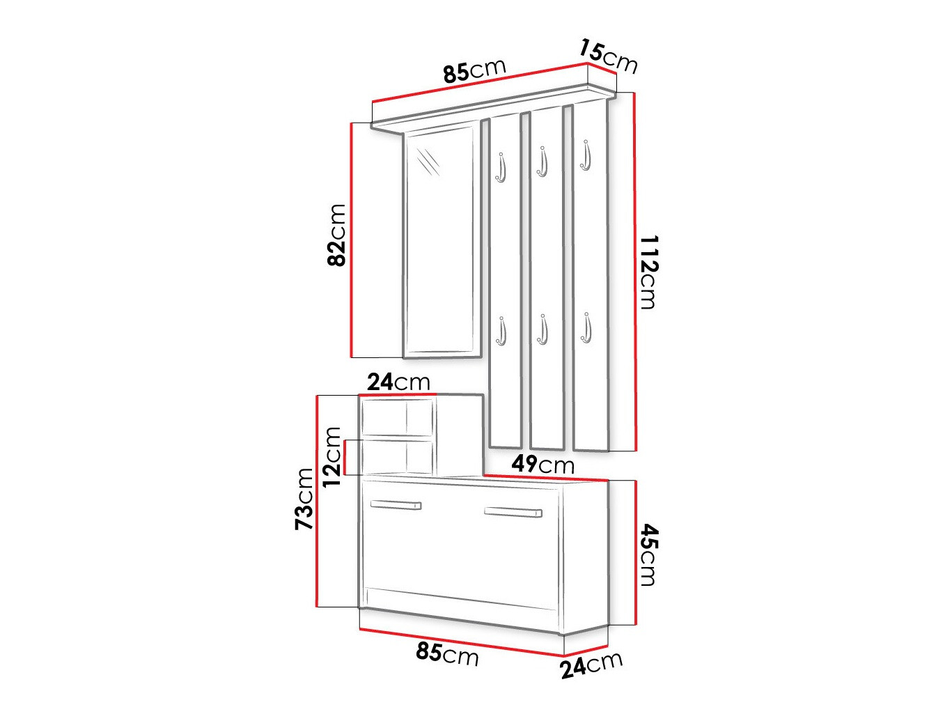 Gangmeubelset Mandeville 100 (Sonoma eik)