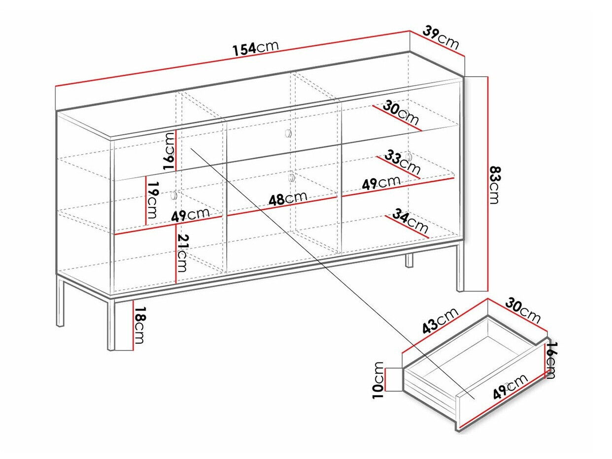 Ladekast Romveri 103 (Wit)