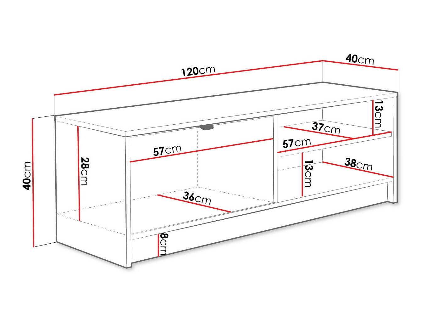 TV-meubel Comfivo Larmire 103 (Wit)