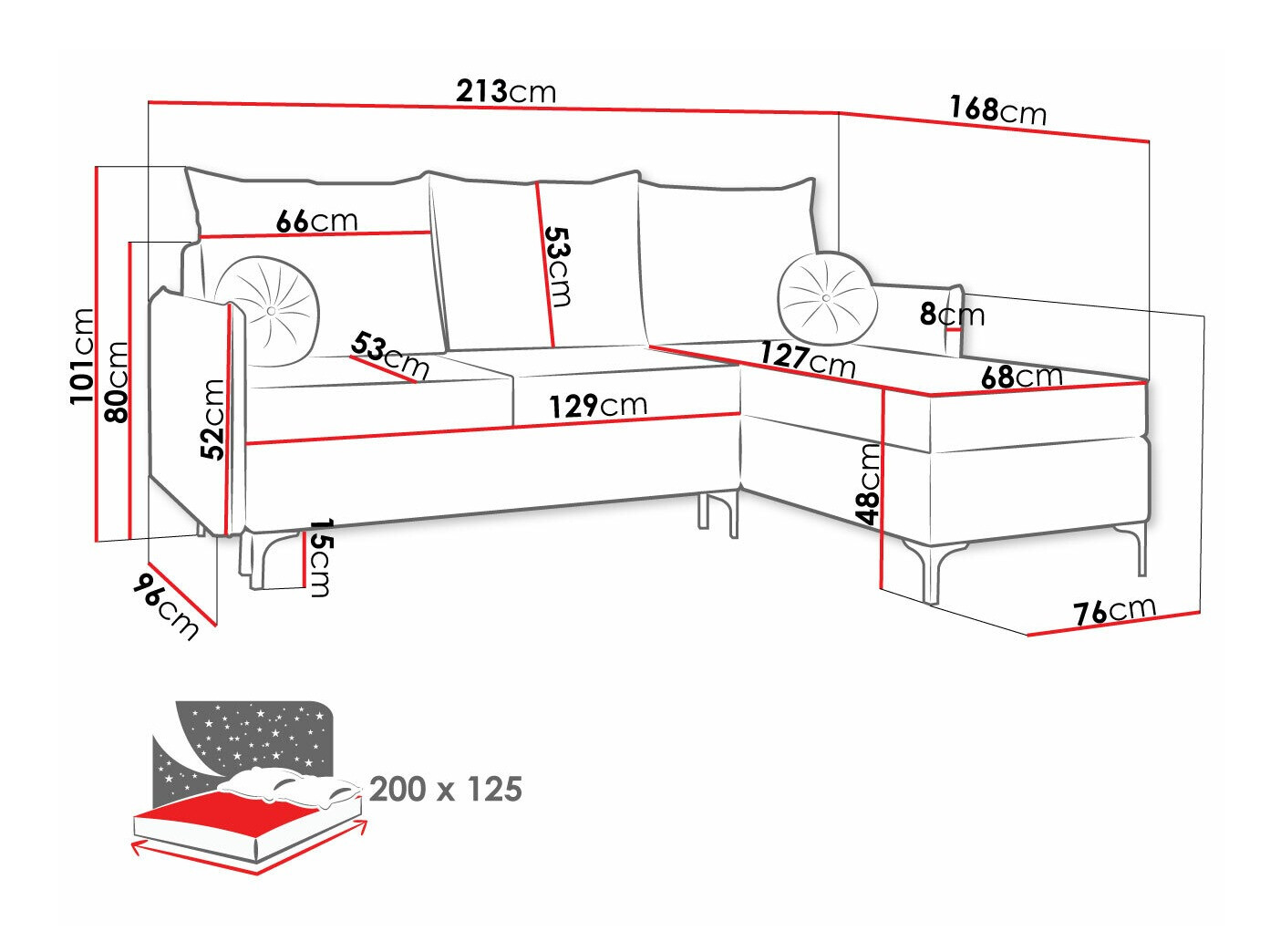 Hoekbank Clovis 112 (Manila 16)
