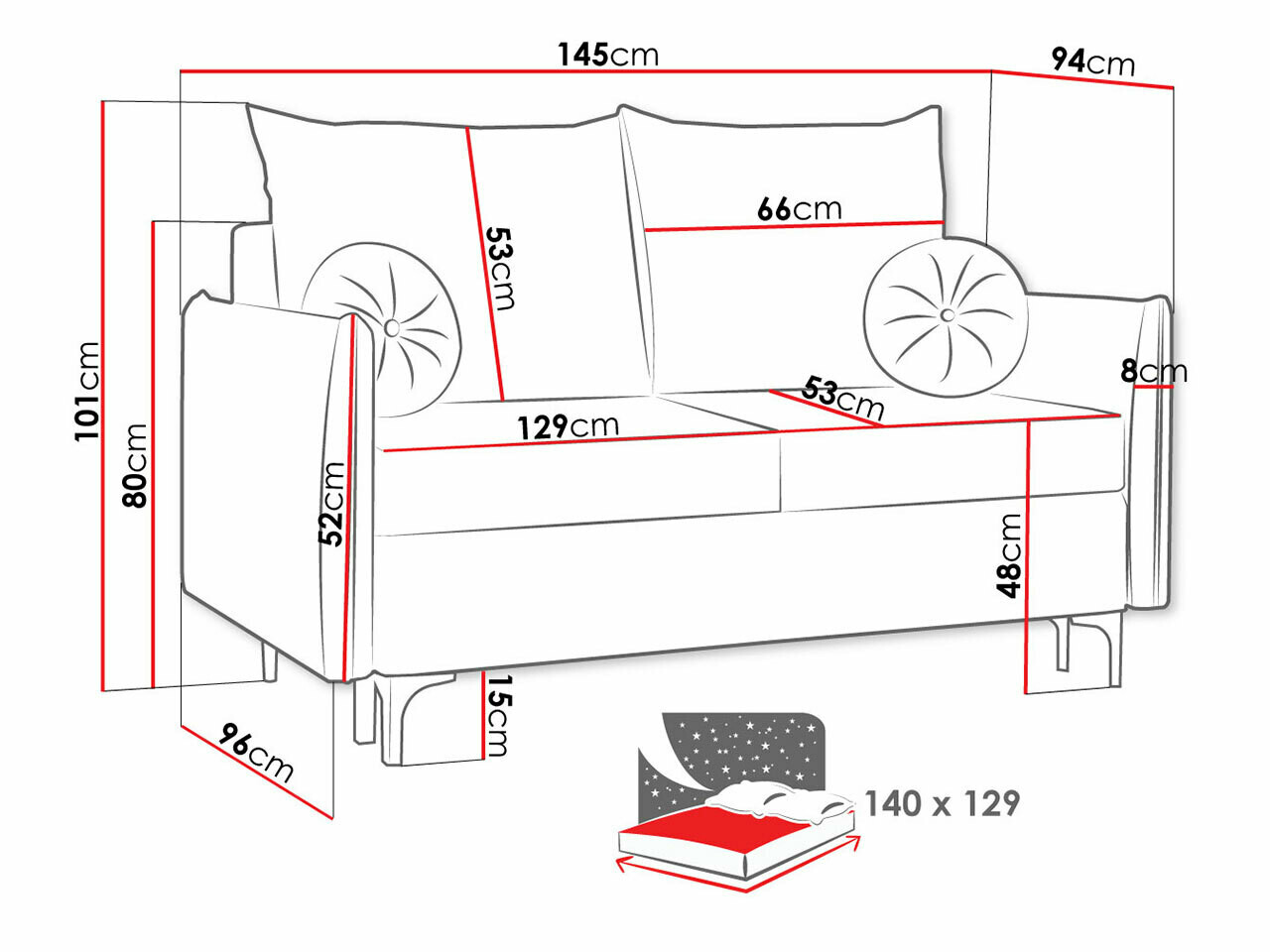 Slaapbank Clovis 110 (Manila 35)