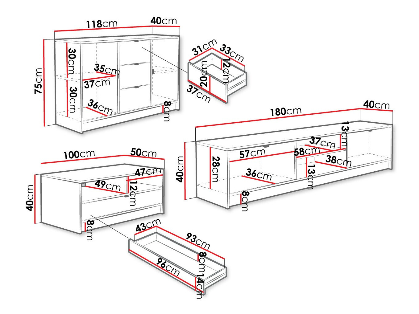 Woonkamerset Comfivo Papilio I (Wit)