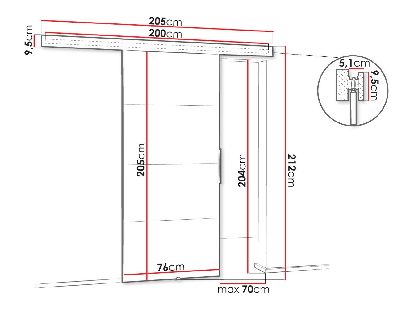 Schuifdeur Dover 216 (Antraciet)