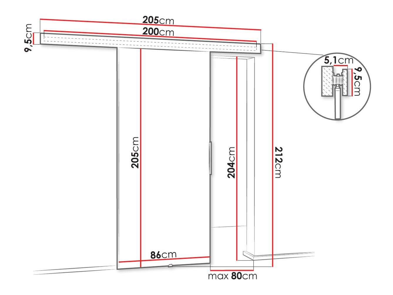 Schuifdeur Dover 141 (Donker essen)