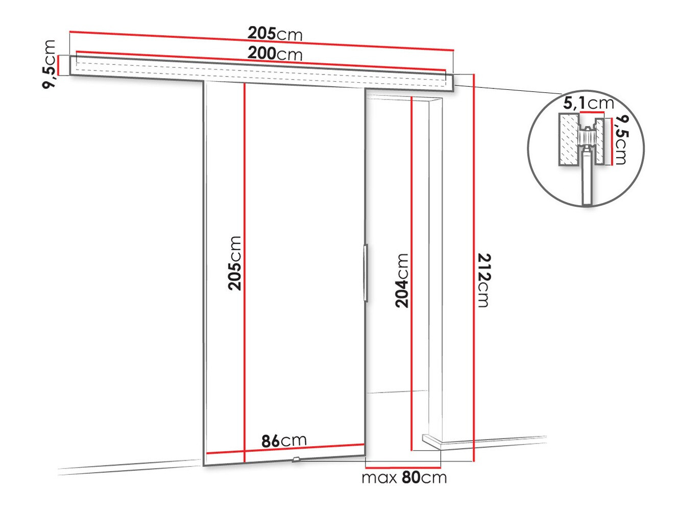 Schuifdeur Dover 141 (Sonoma eik)