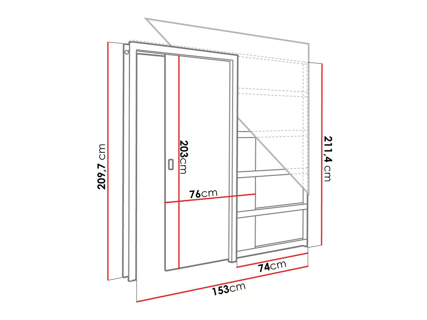 Schuifdeur Dover 220 (Wit)