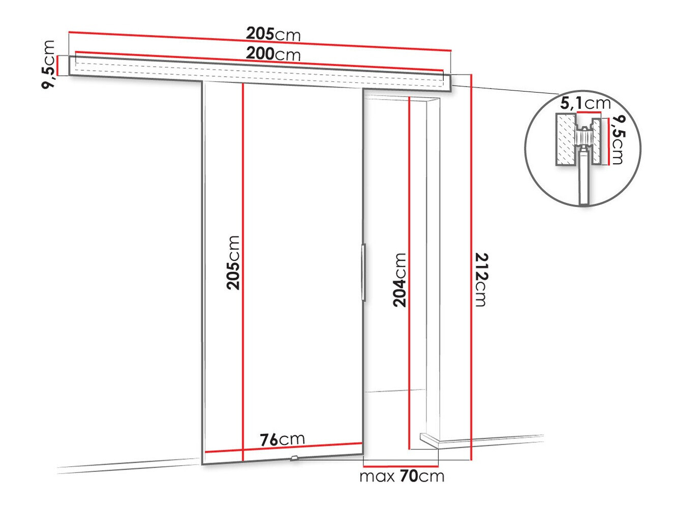 Schuifdeuren Dover 217 (Sonoma eik)