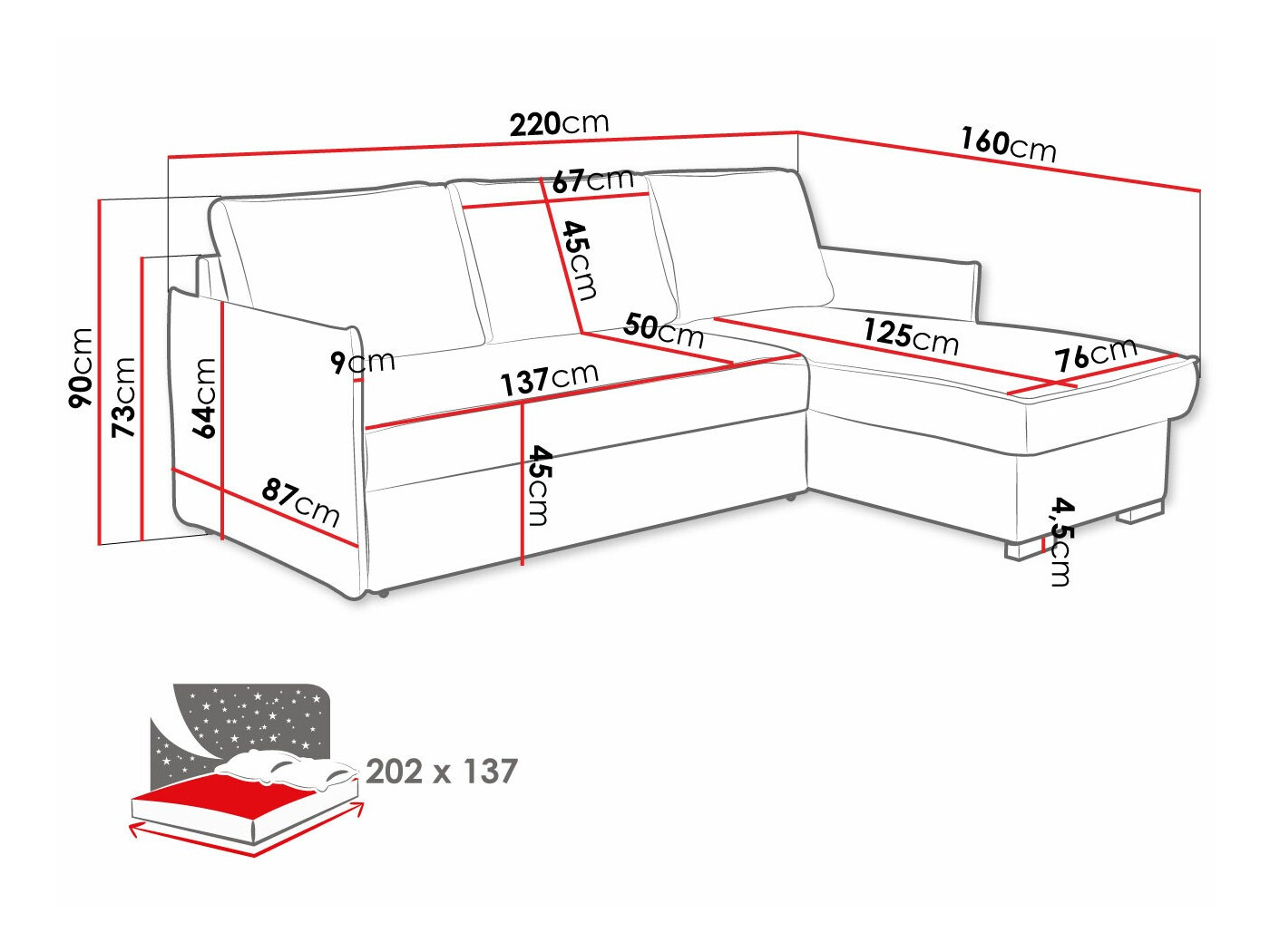 Hoekbank Columbus 208 (Neve 80)