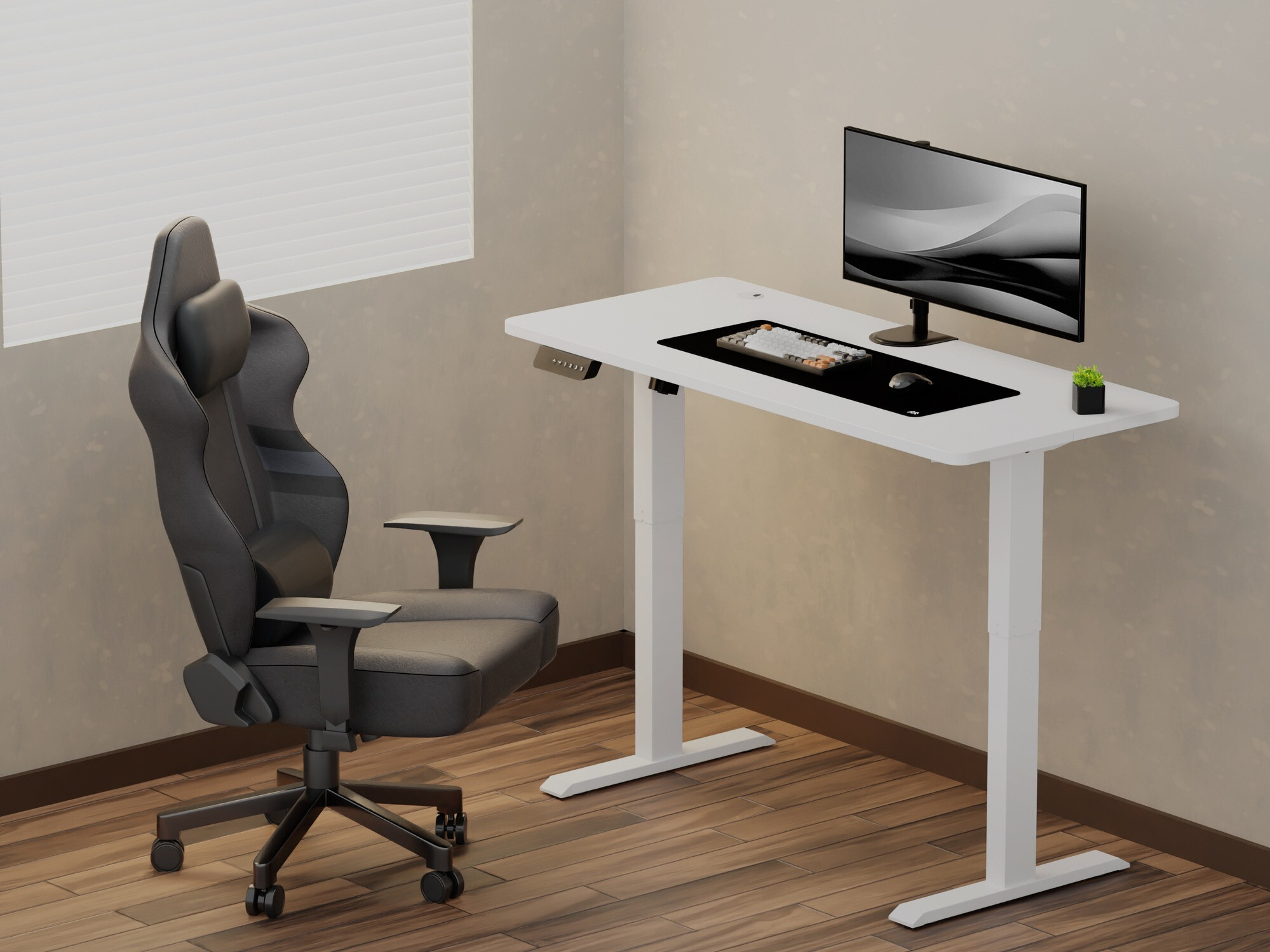 In hoogte verstelbaar bureau Lodi 100 (Wit)