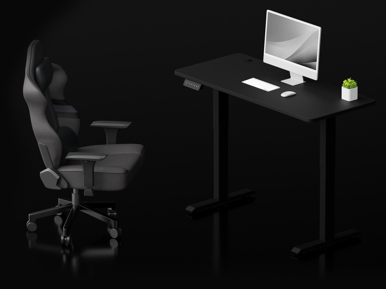 In hoogte verstelbaar bureau Lodi 100 (Zwart)