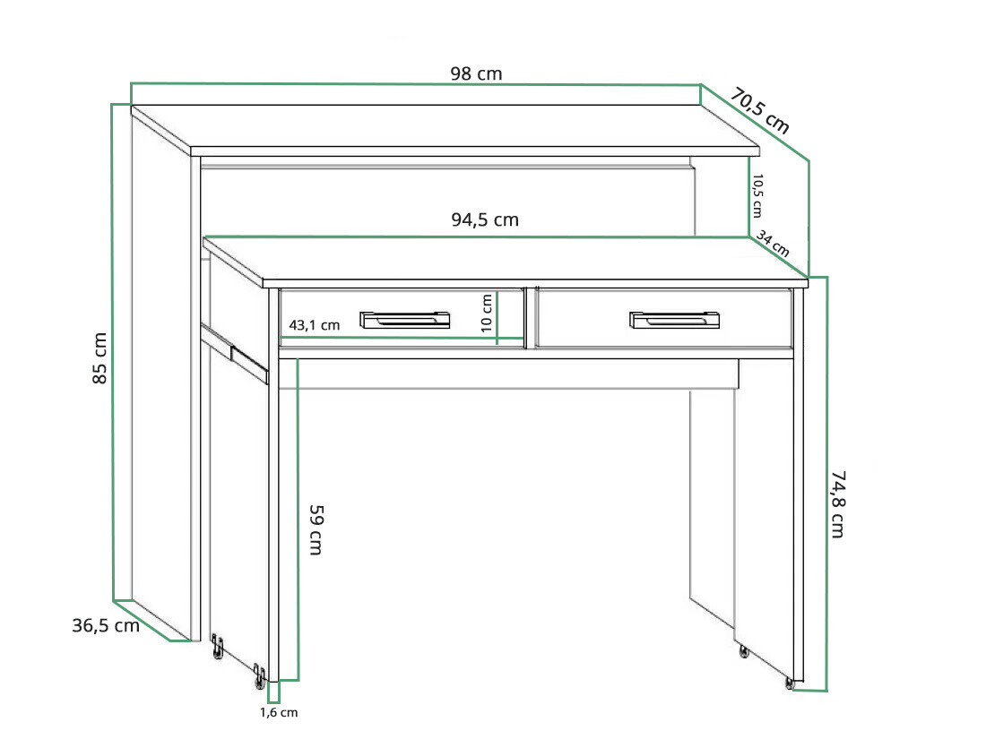 Bureau Gilroy 103 (Wit)
