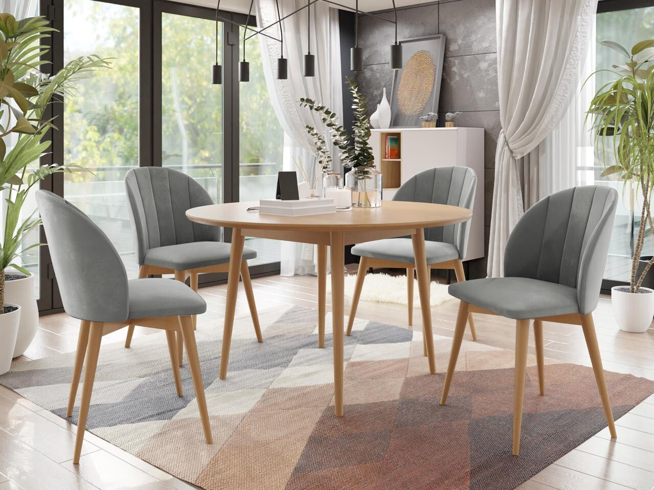 Eetkamerset Racine 127 (Bruin + Magic Velvet 2217)